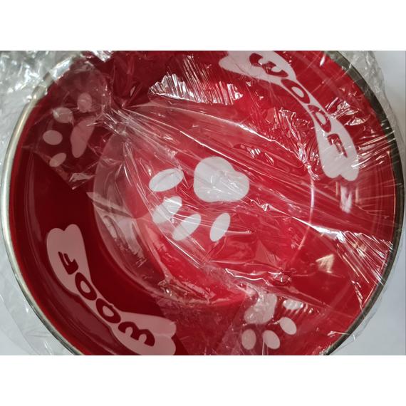 kp-A12650410 kutya fém etetőtál piros cs