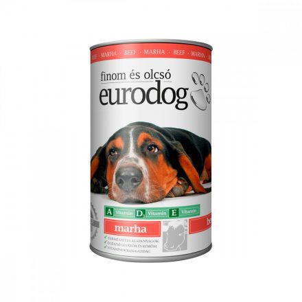euro dog kutyaeledel 1240 g konzerv marh ás