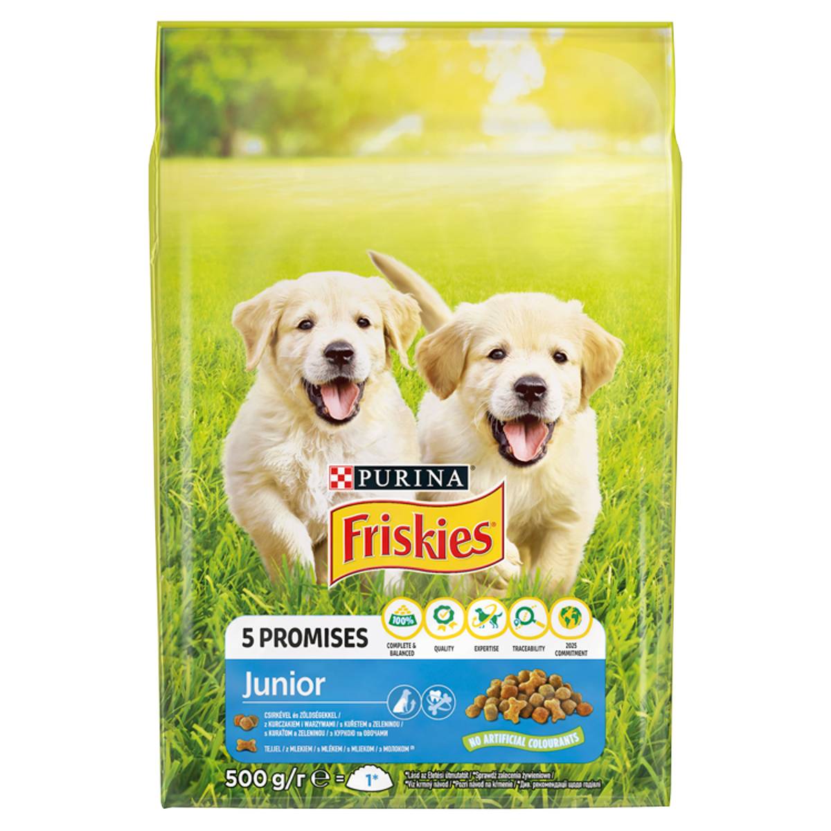 friskies junior kutyaeledel 500g száraz csirke tej